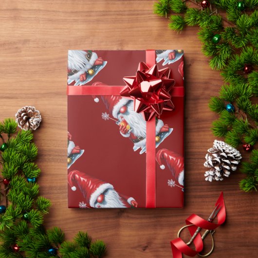 Norwegian Gnome Holding A Cranberry Juice Cocktail Cadeaupapier (Feestdagen Geschenken)