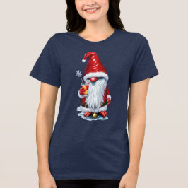 Norwegian Gnome Holding A Cranberry Juice Cocktail Tri-Blend Shirt