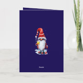 Norwegian Gnome Holding A Hot Toddy Feestdagen Kaart (Achterkant)