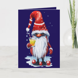 Norwegian Gnome Holding A Hot Toddy Feestdagen Kaart