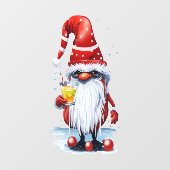 Norwegian Gnome Holding A Hot Toddy Raamsticker (Vel)