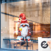 Norwegian Gnome Holding A Hot Toddy Raamsticker (Cafe Raam)