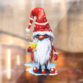 Norwegian Gnome Holding A Hot Toddy Raamsticker (Vel 2)