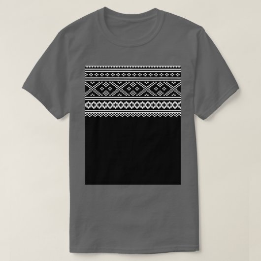 norwegian knitting pattern from setesdal in black  t-shirt (Design voorkant)
