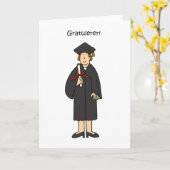 Norwegian Lady Afstuderen gefeliciteerd Kaart (Gele Bloem)