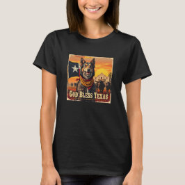 Norwegian Lundehund God Bless Texas T-shirt