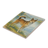 Norwegian Lundehund Tegeltje (Zijkant)