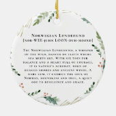 Norwegian Lundehund Waterverf Dog | Monogram Keramisch Ornament (Achterkant)