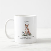 Norwegian Lundehund Waterverf Dog | Monogram Koffiemok (Links)