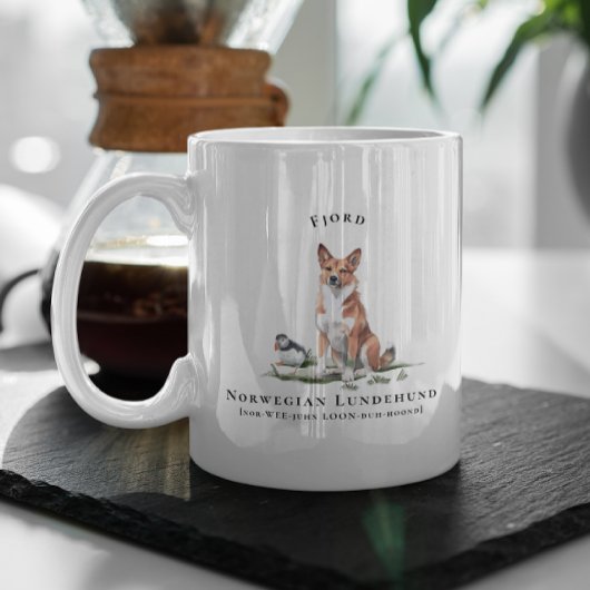 Norwegian Lundehund Waterverf Dog | Monogram Koffiemok