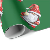 Norwegian Nisse Gnome Gonk Holding A Glass Of Egg  Cadeaupapier (Rol Hoek)