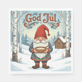 Norwegian Nisse God Jul Christmas Napkins Servet