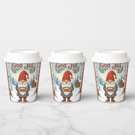 Norwegian Nisse God Jul Christmas Paper Cups Papieren Bekers