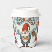 Norwegian Nisse God Jul Christmas Paper Cups Papieren Bekers (Voorkant)