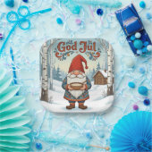 Norwegian Nisse God Jul Christmas Paper Plates Papieren Bordje (Feest)