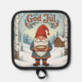 Norwegian Nisse God Jul Christmas Pot Holder Pannenlap (Voorkant)