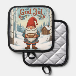 Norwegian Nisse God Jul Christmas Pot Holder Pannenlap