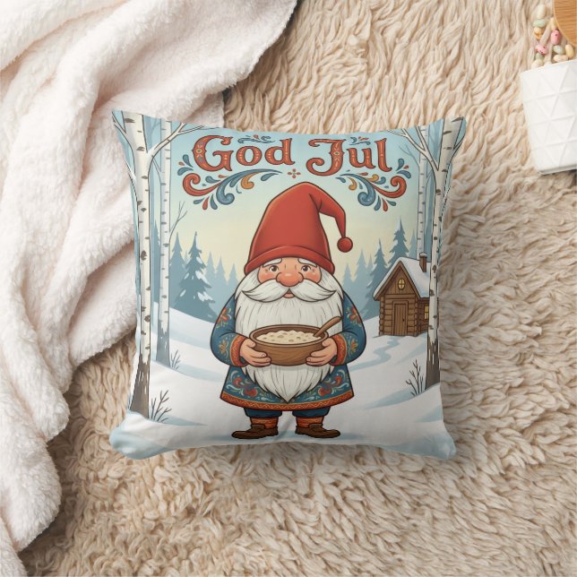 Norwegian Nisse God Jul Christmas Throw Pillow Kussen (Deken)