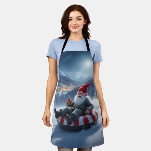 Norwegian Nisse Sledding, Apron Schort (Gedragen)