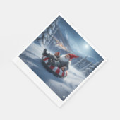 Norwegian Nisse Sledding, Napkins Servet (Hoek)