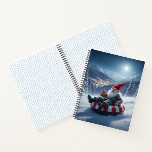 Norwegian Nisse Sledding, Notebook Notitieboek (Binnen)