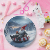 Norwegian Nisse Sledding, Paper Plates Papieren Bordje (Feest)