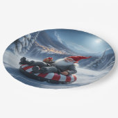 Norwegian Nisse Sledding, Paper Plates Papieren Bordje (Gekanteld)