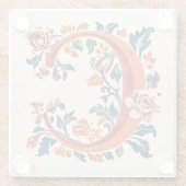 Norwegian Norway Rosemaling Initial C Glazen Onderzetter (Achterkant)