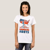 Norwegian Roots USA Flag Heritage T-shirt (Voorkant volledig)