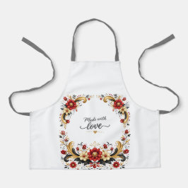 Norwegian Rosemaling Apron for Women Schort