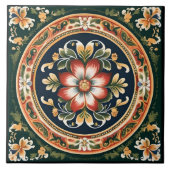 Norwegian Rosemaling Decorative Tegel 1 Tegeltje (Voorkant)