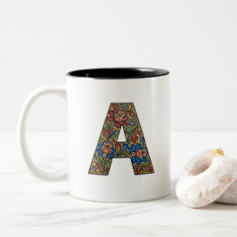 Norwegian Rosemaling Norway Initial A Mug Tweekleurige Koffiemok