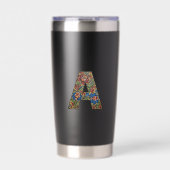 Norwegian Rosemaling Norway Initial A Tumbler Geïsoleerde Drinkbeker (Voorkant)
