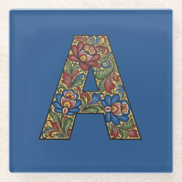 Norwegian Rosemaling Norway Initial Coaster Glazen Onderzetter