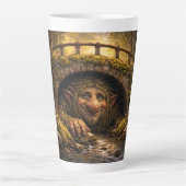 Norwegian Troll Hiding Under Bridge, Latte Mug Latte Mok (Voorkant)