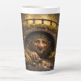 Norwegian Troll Hiding Under Bridge, Latte Mug Latte Mok