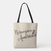 Norwewgian American Entwined Hearts Grocery Bag Tote Bag (Achterkant)