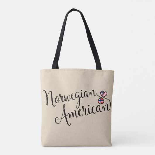 Norwewgian American Entwined Hearts Grocery Bag Tote Bag (Achterkant)