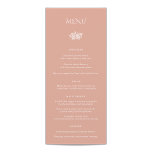 Norwich bruiloft diner menu<br><div class="desc">Dit bruiloft collectie ontwerp is een perfecte mix van elegantie en klassieke stijl. Het belangrijkste kenmerk van het ontwerp is een delicaat bloemmotief dat sierlijk in het midden van de koraalkleurige achtergrond zit.</div>