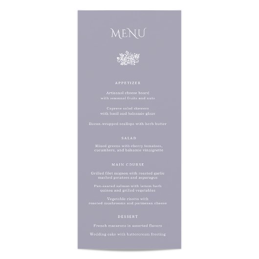 Norwich bruiloft diner menu