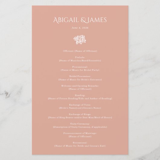 Norwich bruiloft programma (Voorkant)