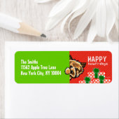 Norwich Cairn Terrier Peek-a-boo Kerstmis Etiket (Insitu)