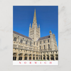Norwich Cathedral uitzicht briefkaart