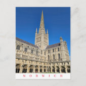 Norwich Cathedral uitzicht briefkaart (Voorkant)