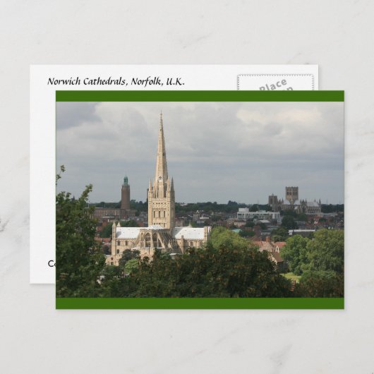 Norwich Cathedrals. Briefkaart (Voorkant / Achterkant)