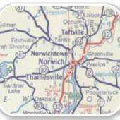 Norwich CT Classic Map Sticker (Voorkant)