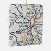 Norwich CT  Map Keramisch Ornament (Rechts)