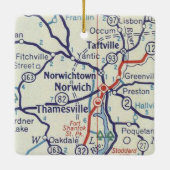 Norwich CT  Map Keramisch Ornament (Achterkant)
