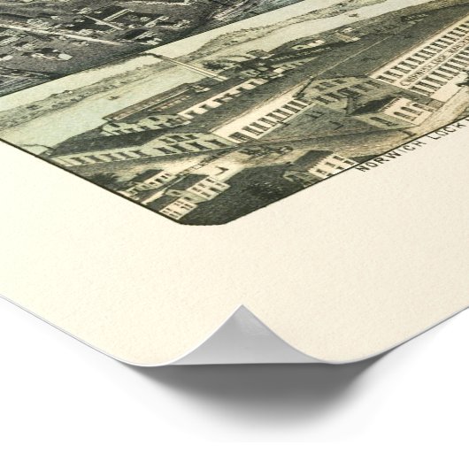 Norwich CT Panoramic Map - 1876 Poster (Hoek)