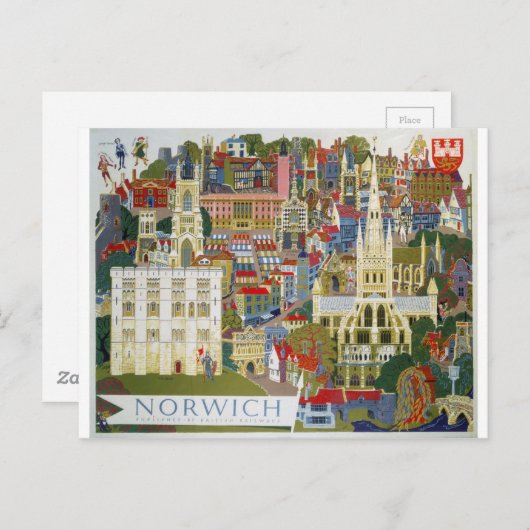 Norwich England Briefkaart (Voorkant / Achterkant)